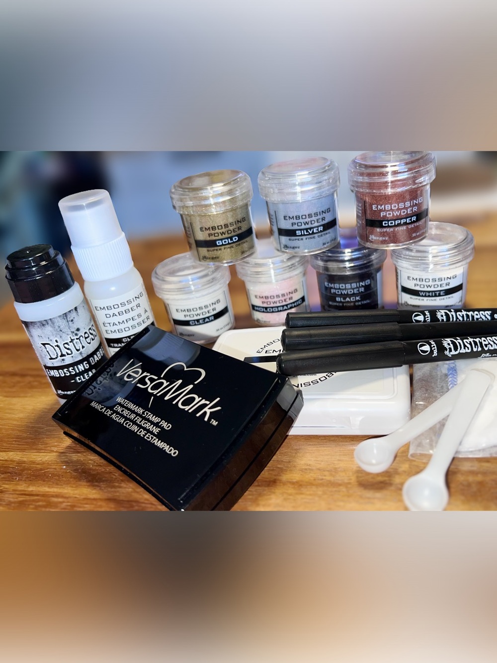 Bundle of Embossing Powder, Stamp Pad, Dabbers and Pens - Like New!